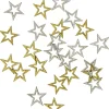 Décoration de table étoiles X24 pcs bois L1,5X2Xép.0,1 cm doré et argenté