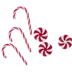 Décoration de table X6 pcs confiserie de Noël L2X2XH0,2 cm rouge et blanc < Gifi Outlet