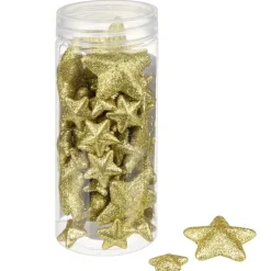 Décoration de table X50 pcs étoiles paillette L23X23 cm doré