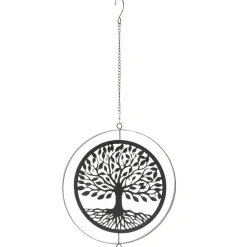 Décoration extérieure à suspendre arbre de vie mobile métal noir Ø26xL52cm < Gifi Clearance
