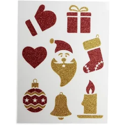 Décoration fenêtre et mur Noël adhésive à paillettes (3 modèles) < Gifi Outlet