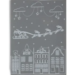 Décoration fenêtre Noël électrostatique dessin blanc (2 modèles)