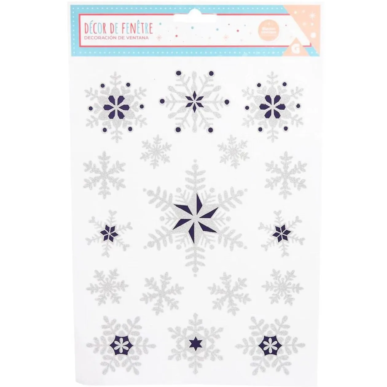 Décoration fenêtre Noël électrostatique étoile ou flocon