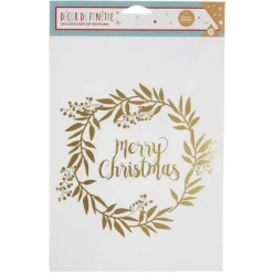 Décoration fenêtre Noël électrostatique guirlande couronne Merry Christmas rouge ou doré < Gifi Clearance