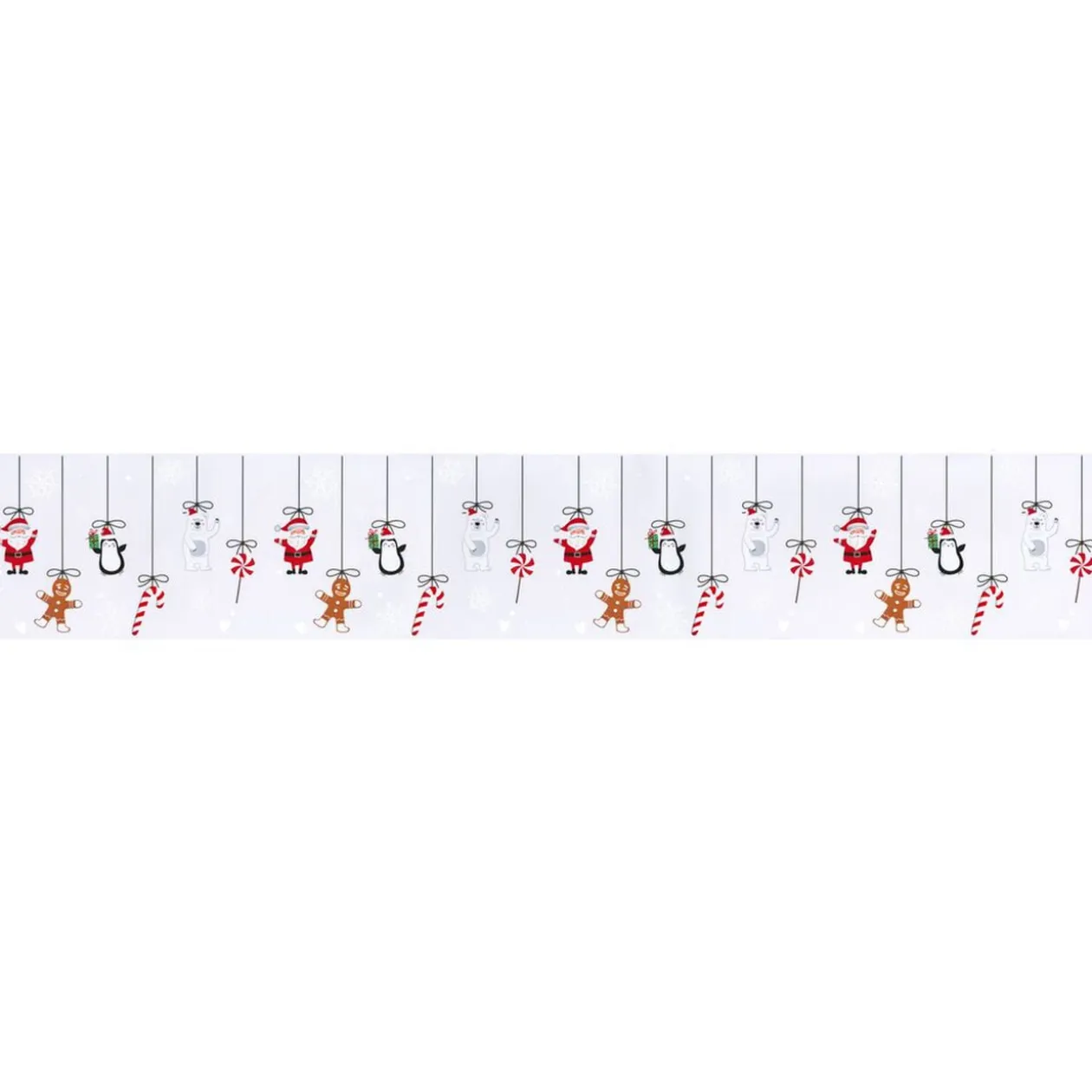 Décoration fenêtre Noël électrostatique frise de personnages 120x20cm