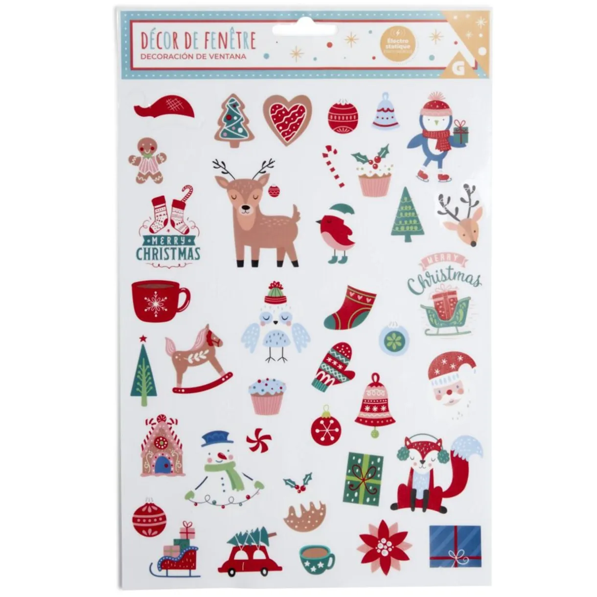 Décoration fenêtre Noël électrostatique personnages < Gifi Clearance