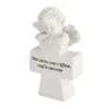 Décoration funéraire ange pensif sur croix polyrésine 12x5xH17cm