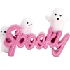Décoration Halloween fantômes mignons spooky résine rose et blanc 10x15cm < Gifi New