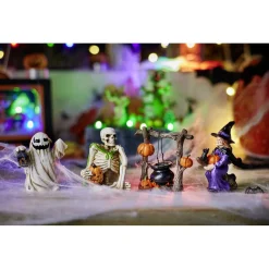 Décoration Halloween à poser figurine x4 polyrésine H9cm