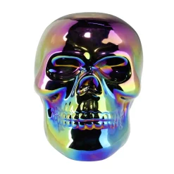 Décoration Halloween à poser Spirit crâne céramique iridescent 15x12xH11cm
