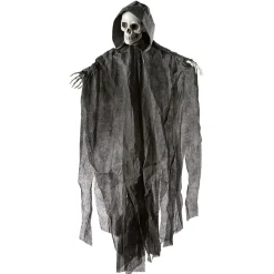 Décoration Halloween XL tête de mort fantôme à suspendre H100cm (2 modèles)