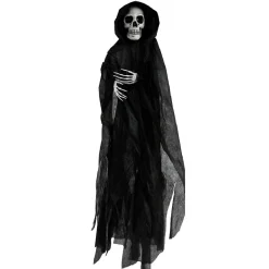 Décoration Halloween XL tête de mort fantôme à suspendre H100cm (2 modèles)