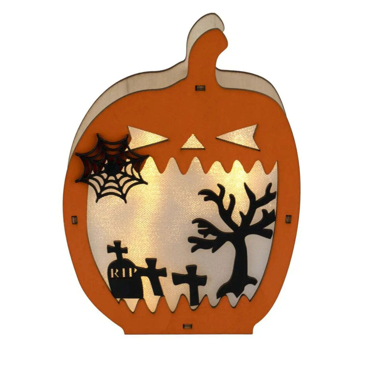 Décoration LED Halloween à poser citrouille paysage cimetière 14,5x4xH20cm < Gifi Clearance