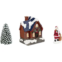Décoration maison lumineuse 4LED avec père Noël et sapin