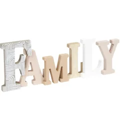 Décoration mot FAMILY en bois L49xH14cm