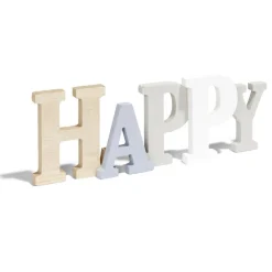 Décoration mot HAPPY en bois L49xH14cm