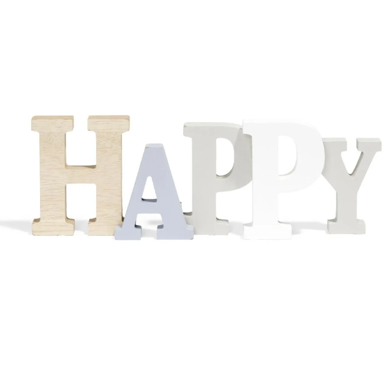 Décoration mot HAPPY en bois L49xH14cm