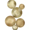 Décoration murale Cercles en métal strié doré L81,5 cm