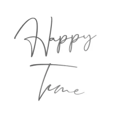 Décoration murale Happy Time métal noir 41xH20cm
