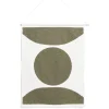 Décoration murale toile arc de cercle coton beige et kaki