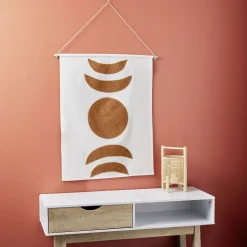 Décoration murale toile motif lune coton beige et terracotta < Gifi Sale