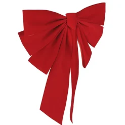 Décoration noeud de Noël plastique rouge