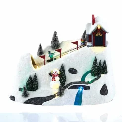Décoration Piste de ski lumineuse animée musicale 9 LED multicolore < Gifi