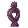 Décoration à poser grès coeur 13,5xH20,5cm (2 modèles violet ou vert) < Gifi Sale