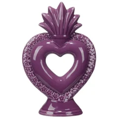 Décoration à poser grès coeur 13,5xH20,5cm (2 modèles violet ou vert) < Gifi Sale