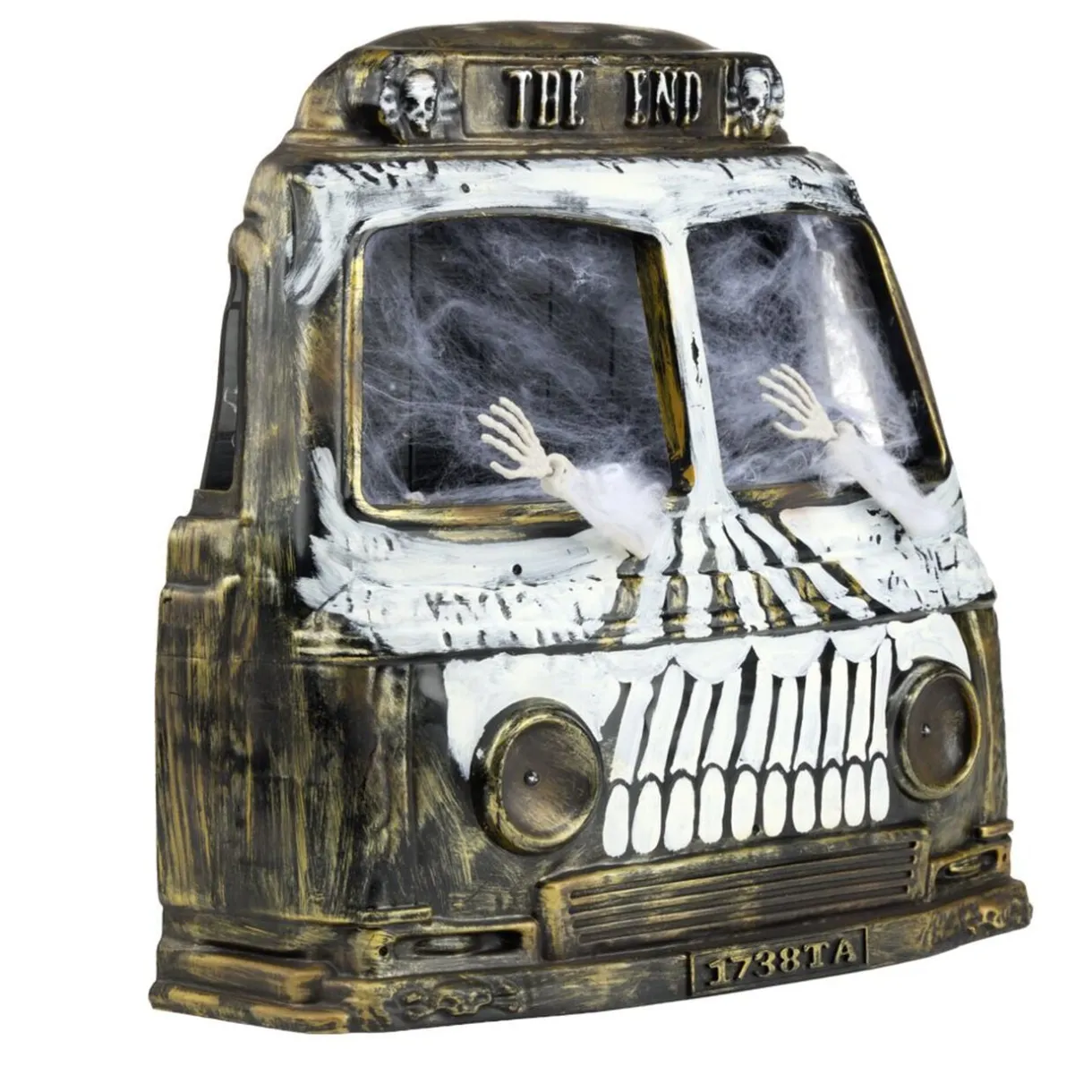 Décoration à poser Halloween voiture squelette son et lumière 34x12xH33cm < Gifi Online