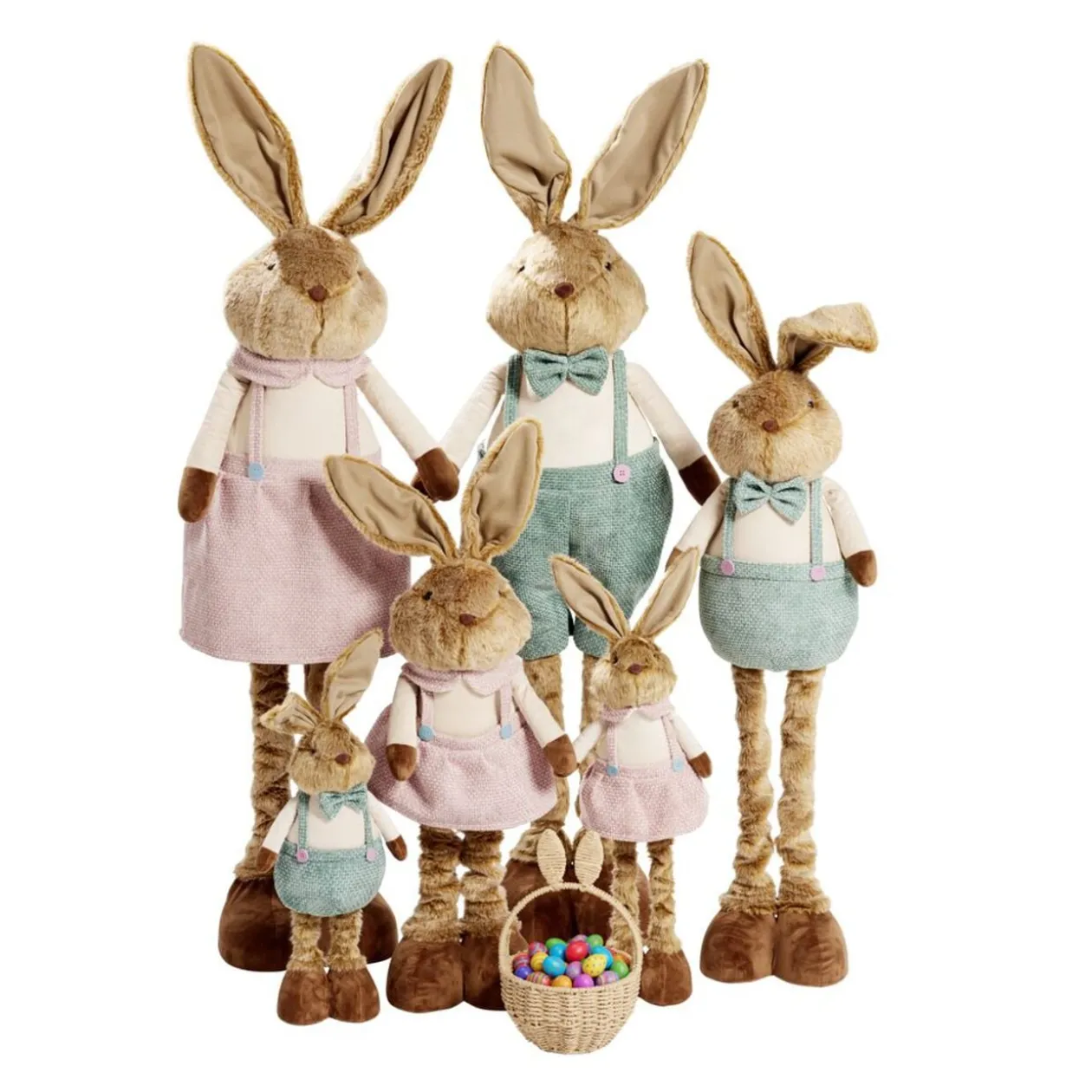 Décoration à poser lapin rétactable jambes extensibles H115cm (2 modèles)