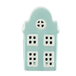 Décoration à poser maisonnette en dolomite 6x6xH11,5cm (2 modèles)