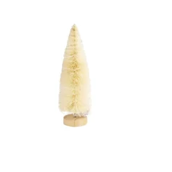 Décoration sapin blanc lumineux LED à piles H16cm