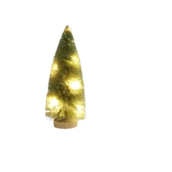 Décoration sapin blanc lumineux LED à piles H16cm