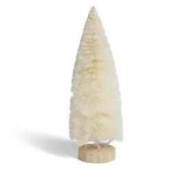 Décoration sapin blanc lumineux LED blanc chaud H24cm à piles < Gifi New