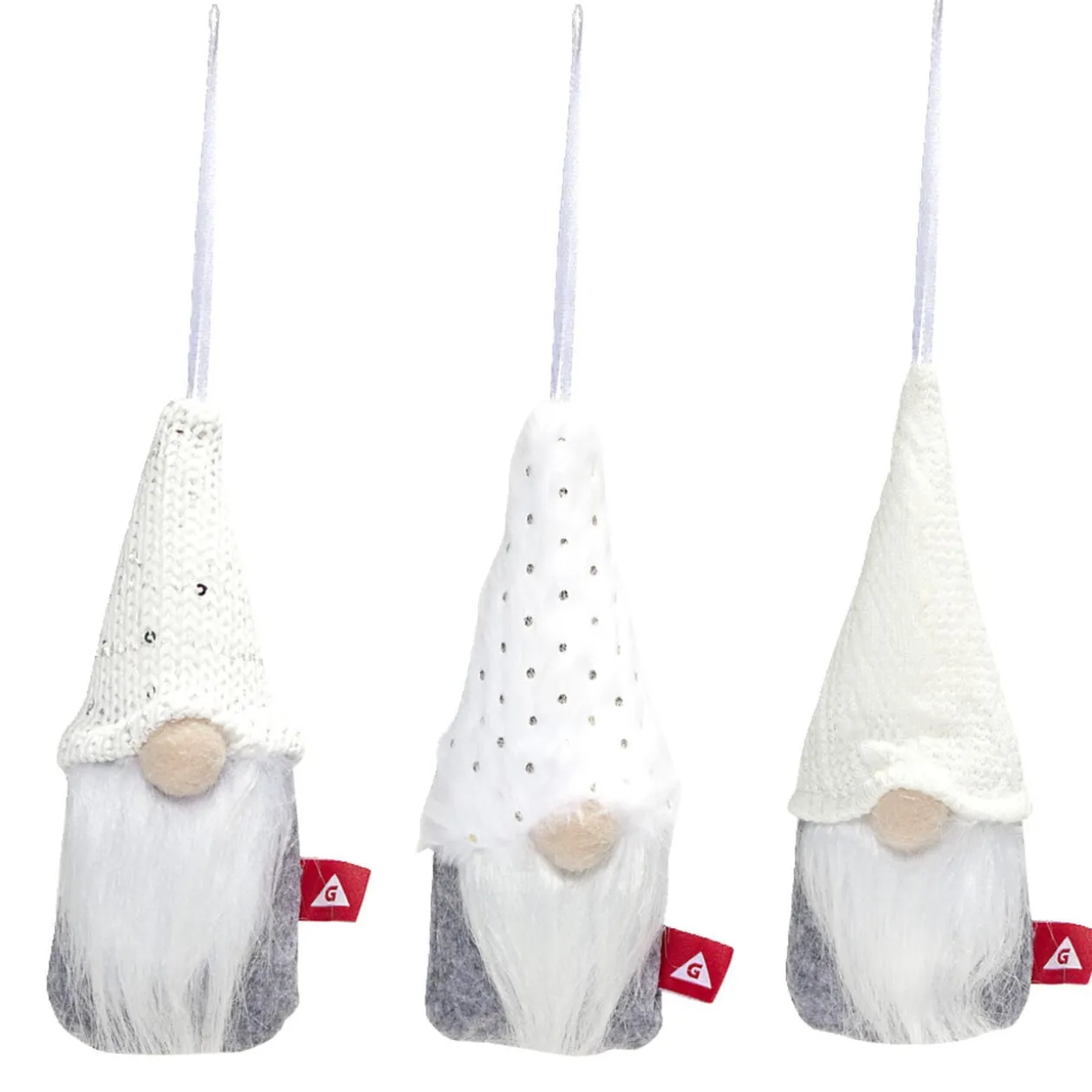 Décoration sapin de Noël gnome x3 à suspendre (3 modèles)