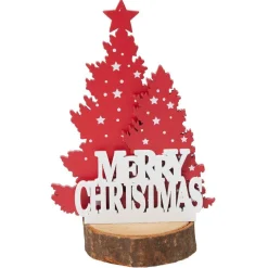 Décoration sapin de Noël sur rondin de bois Merry Christmas Ø6,2xH7,4cm < Gifi Online