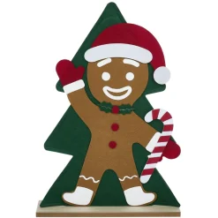 Décoration sapin en bois avec pain d'épice ou gnome H50cm < Gifi
