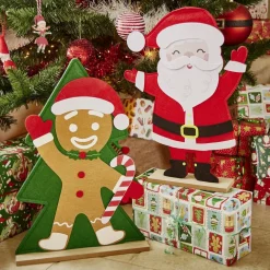 Décoration sapin en bois avec pain d'épice ou gnome H50cm < Gifi