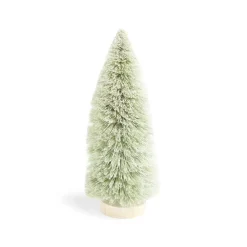 Décoration sapin vert lumineux LED blanc chaud H24cm à piles
