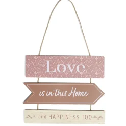 Décoration à suspendre panneaux en bois Home and Happiness H53,5cm < Gifi Sale