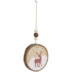 Décoration à suspendre rondin bois animaux de la forêt Ø6cm < Gifi Sale