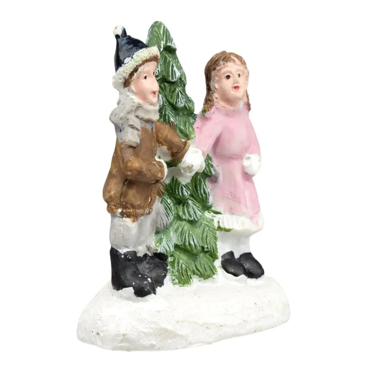 Décor village de Noël figurines scènes diverses H7cm (6 modèles)