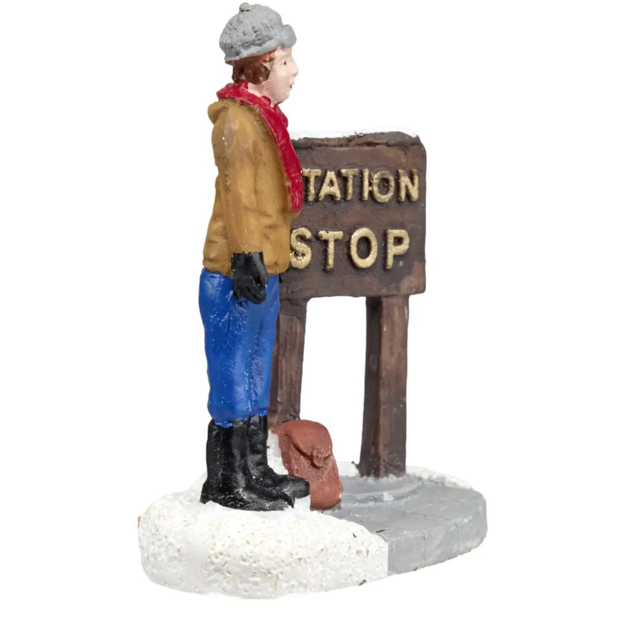 Décor village de Noël figurines scènes diverses H7cm (6 modèles)