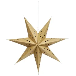 Déco à suspendre étoile 3D papier kraft marron ou blanc Ø50cm