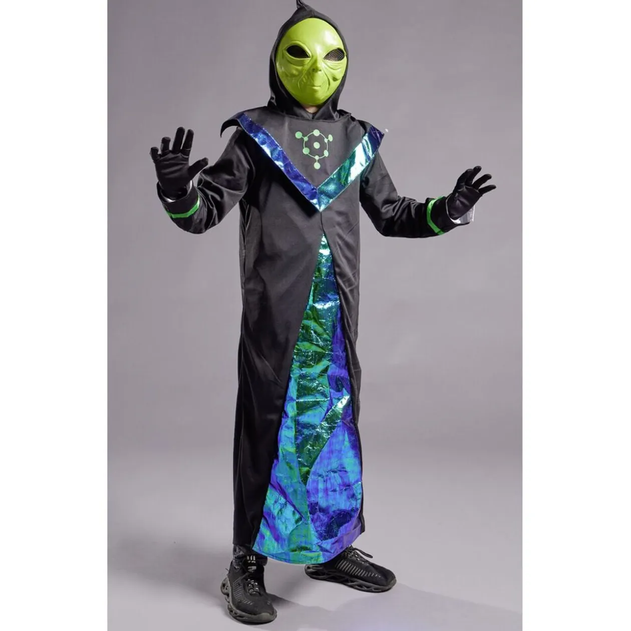 Deguiz'box déguisement enfant alien vert masque gants tunique 11/14ans