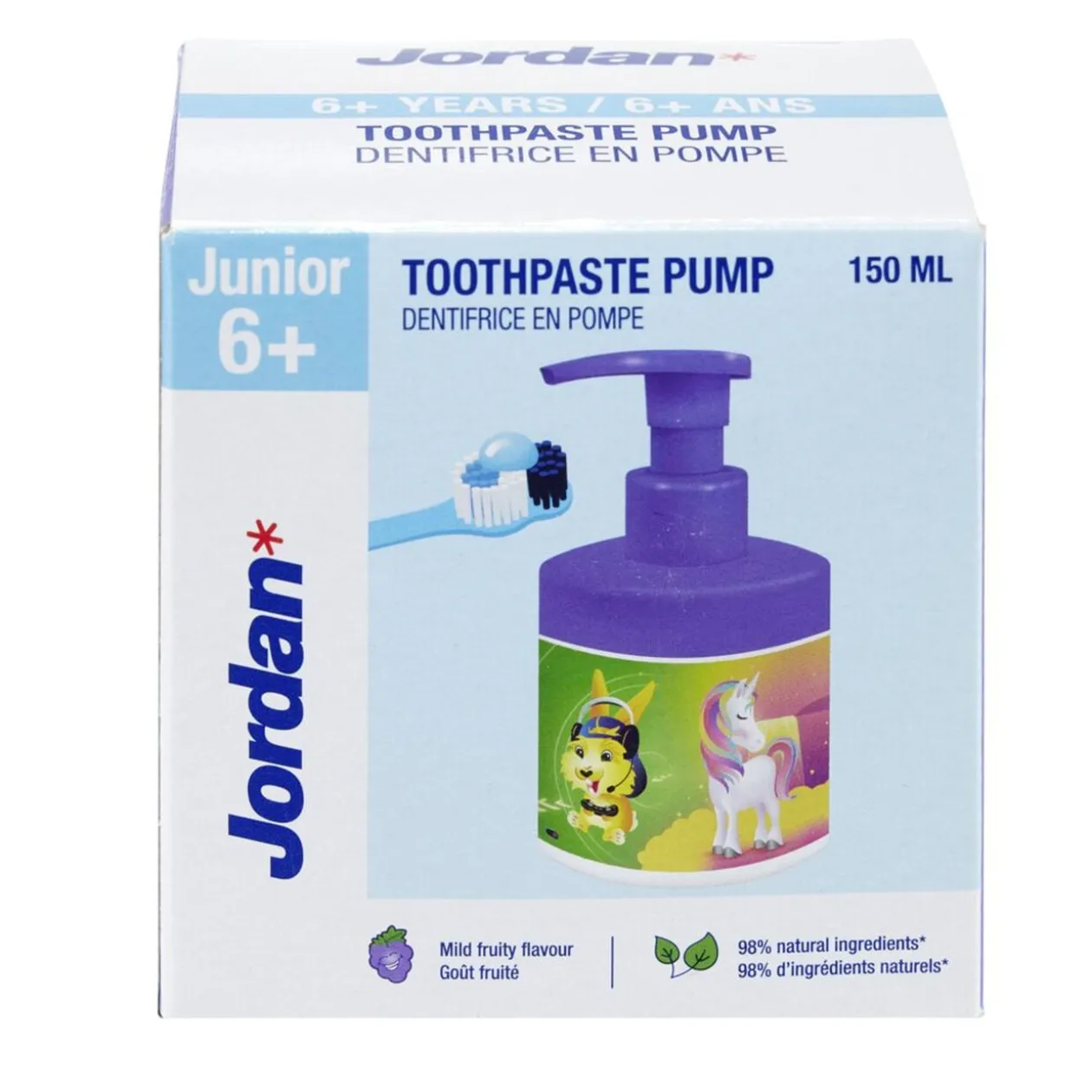 Dentifrice enfant 6+ flacon pompe Jordan goût fruité 150ml