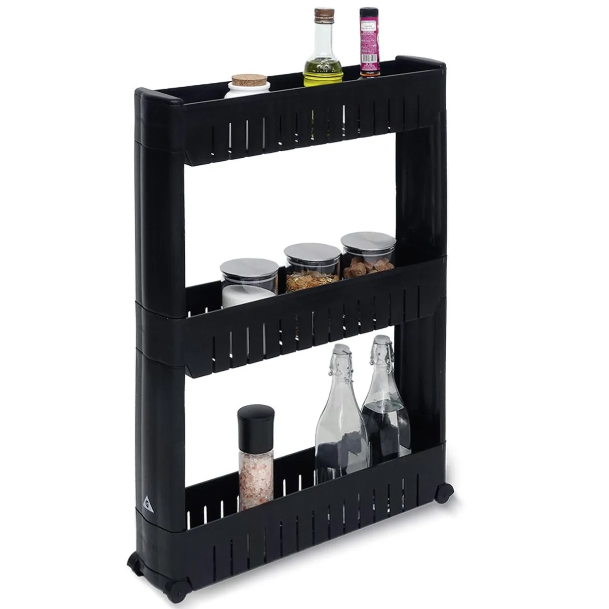 Desserte de cuisine à roulettes 3 niveaux noir 54,5x12,5xH72cm < Gifi Outlet