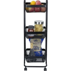 Desserte en métal noir 3 niveaux - L.34xl.27,3xH.78,5cm < Gifi Best