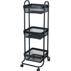 Desserte en métal noir 3 niveaux - L.34xl.27,3xH.78,5cm < Gifi Best